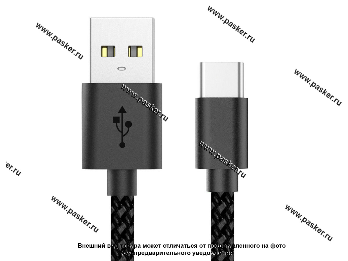 Кабель Type-C - USB 1м 2А WIIIX CB-103-TC черный