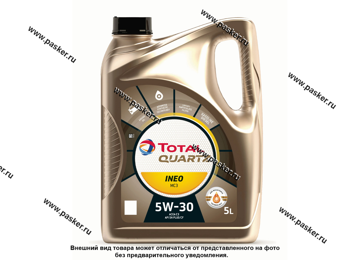 Купить Масло Total Quartz 5W30 Ineo MC3 API SM C3 5л син 21439 по выгодной  цене в интернет-магазине «АвтоПаскер»