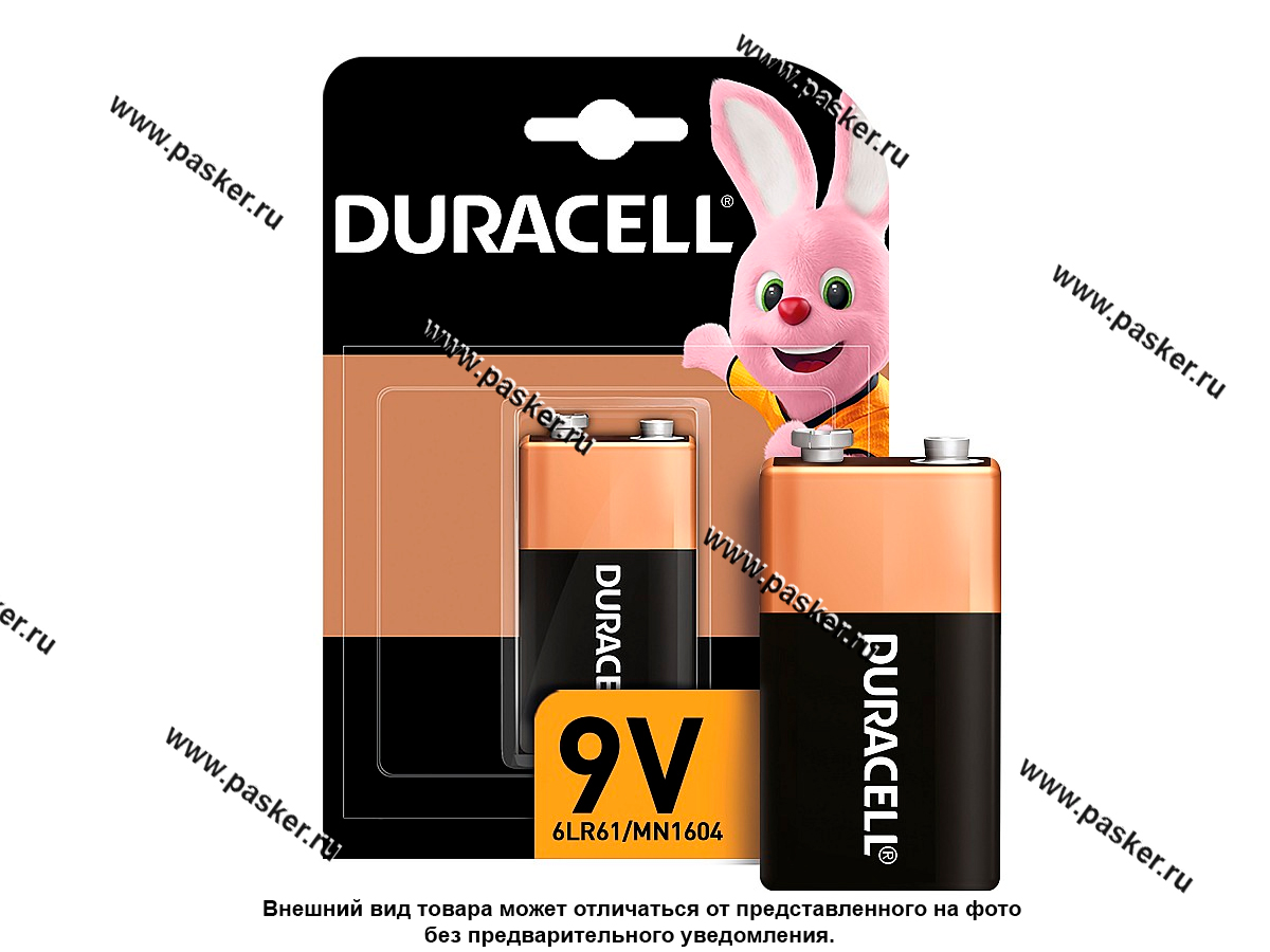 Батарейка DURACELL 6LR61/6LF22/MN1604 крона 9V