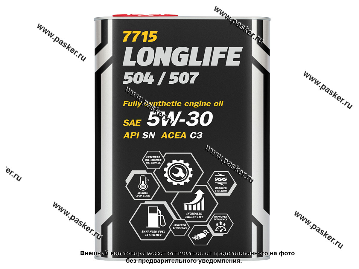 Масло Mannol 5W30 OEM for VW Audi Skoda LongLife 504/507 API SN ACEA C3 1л син metal MN7715-1CME