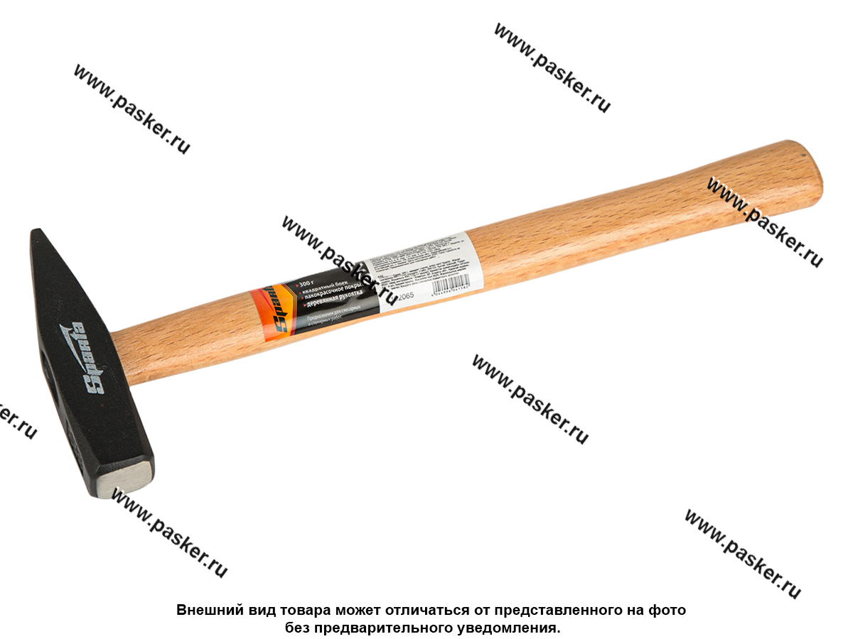 Молоток 300гр квадратный боек деревянная рукоятка Sparta 102065