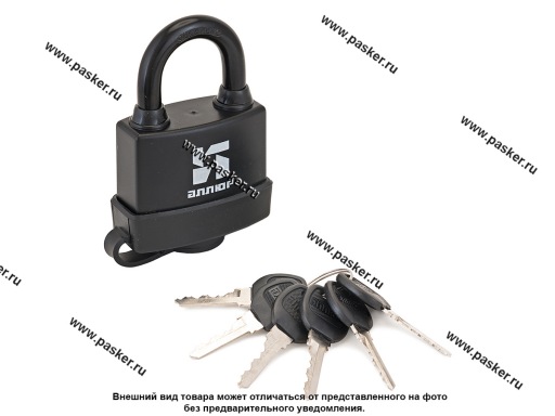 Фото: Замок навесной всепогодный АЛЛЮР ВС1Ч- 375П d8,5мм 6 ключей