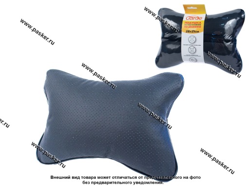 Фото: Подушка Garde на подголовник 28х21см на резинке эко-кожа перфорация черная GTX04RPB