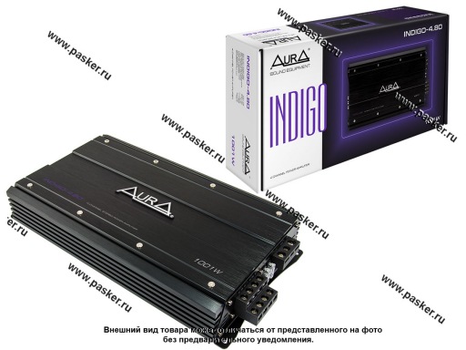 Фото: Усилитель AURA INDIGO-4.80 4-канальный 4x80W 4/4х120W 2RMS 320х190х54мм Фото: Усилитель AURA INDIGO-4.80 4-канальный 4x80W 4/4х120W 2RMS 320х190х54мм