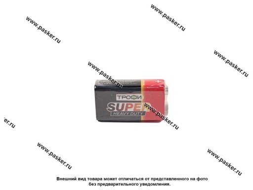 Фото: Батарейка ТРОФИ 6F22 крона 9В