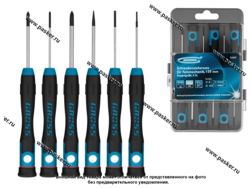 Фото: Отвертки для точныx работ 6пр PH/SL 2к рукоятка Gross13347