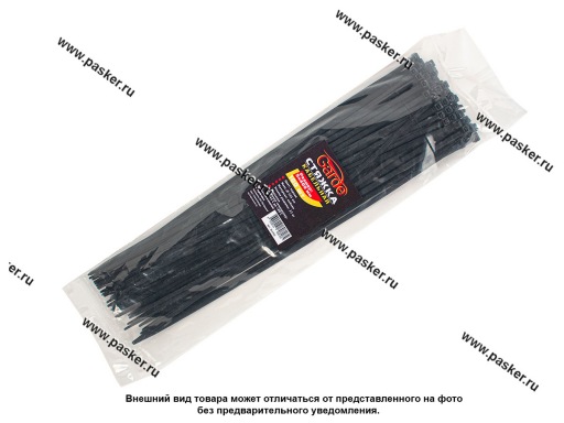 Фото: Хомут пластмассовый 5х400 ленточный Garde 100шт черный BL5400