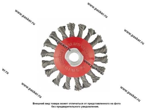 Фото: Щетка для УШМ 125мм М14 тарелка крученая проволока 0,5мм Matrix 74611