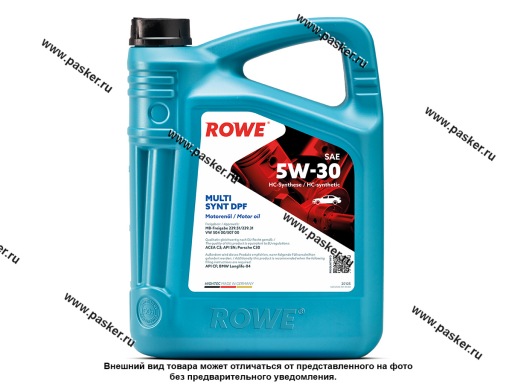 Фото: Масло ROWE  5W30 HIGHTEC MULTI SYNT DPF API SP ACEA C3 4л син