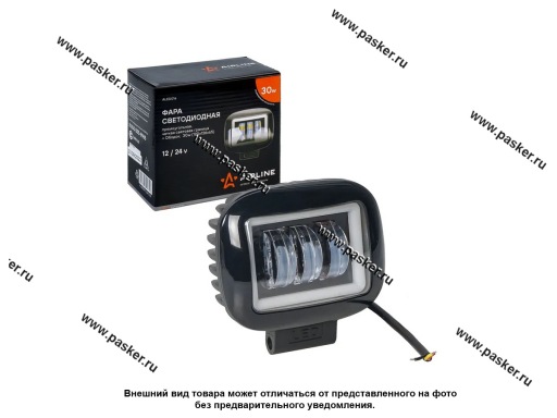 Фото: Фара светодиодная прямоугольная 30W 12/24V AIRLINE четкая световая граница ALED016 PRO