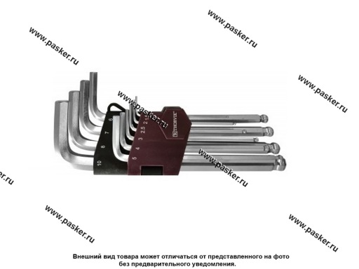 Фото: Ключи шестигранные с шаром 10 предметов 1,5-10 Thorvik HKB10S
