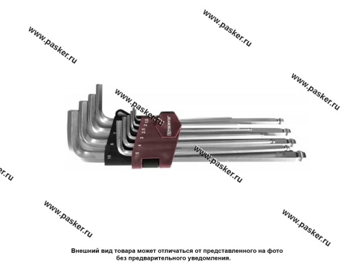 Фото: Ключи шестигранные с шаром 10 предметов 1,5-10 удлиненные Thorvik HKLB10S
