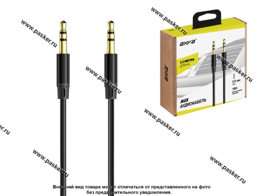 Фото: АУДИО Кабель AUX 3,5мм 1,2м Axxa 7006 черный