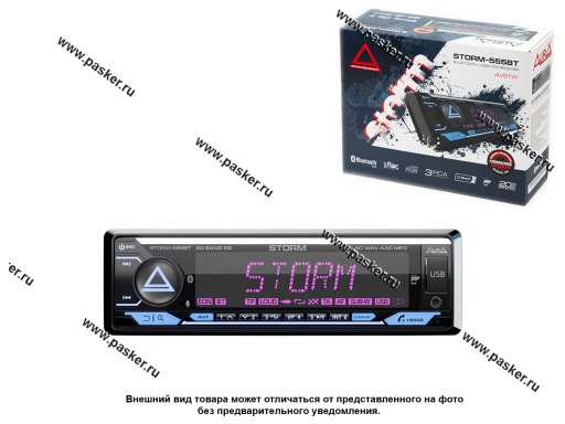 Фото: Автомагнитола AURA USB/Bluetooth/iOS/Android 4х51W STORM-555BT