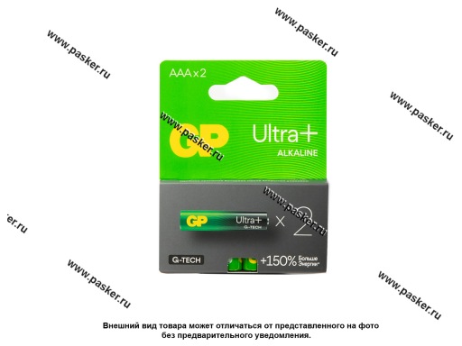 Фото: Батарейка GP AAA LR03 Ultra Plus Alkaline G-Tech 24AUPA21-2CRSB2 [упаковка 2 шт.]
