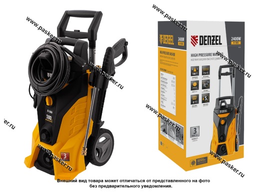 Фото: Мойка DENZEL 2400Вт 450л/ч 180бар алюм помпа R-180i