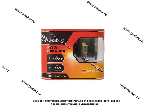 Фото: Лампа галоген 12V H1 55W P14.5s Clearlight Fog Breaker (Duobox) MLH1FBR