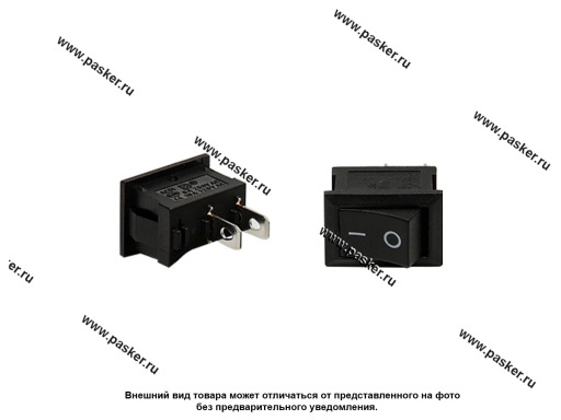 Фото: ВК универсальный двухпозиционный Nord YADA черный 250V 6А Mini 2 контактный