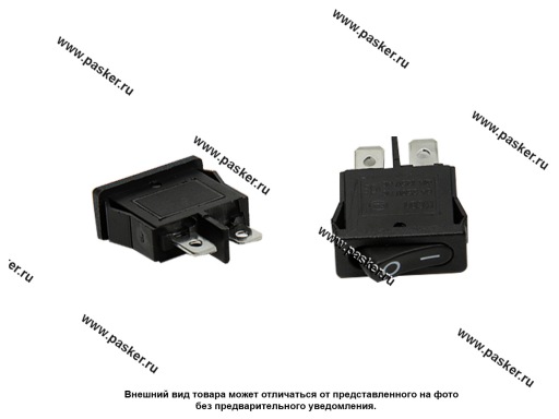 Фото: ВК универсальный двухпозиционный Nord YADA черный узкий 250V 6А Mini 2 контактный