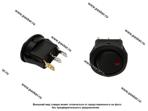 Фото: ВК универсальный двухпозиционный Nord YADA черный с индикатором красная подсветка 3 контактная