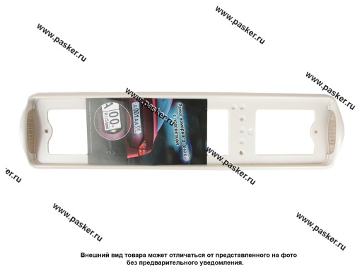 Фото: Рамка заднего номерного знака Премиум подсветка боковая белая АВ-ПР02-б