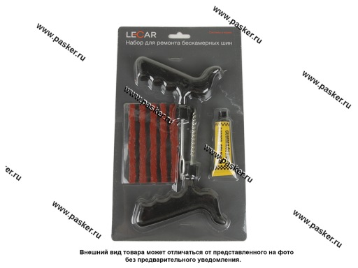 Фото: Ремкомплект для ремонта б/к шин LECAR блистер