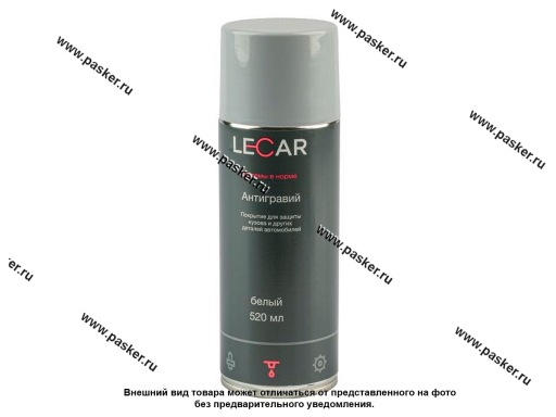 Фото: Антикоррозийное покрытие LECAR антигравий белый 520 мл аэрозоль LECAR000031011