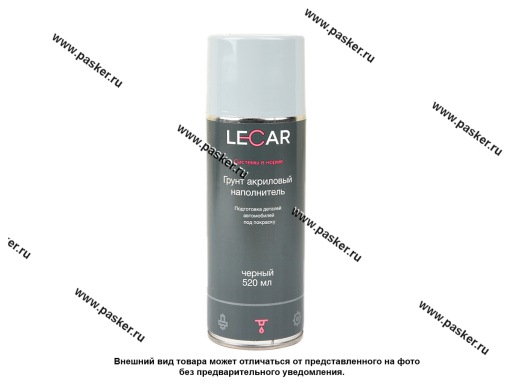 Фото: Грунтовка LECAR акриловая 520 мл черная аэрозоль