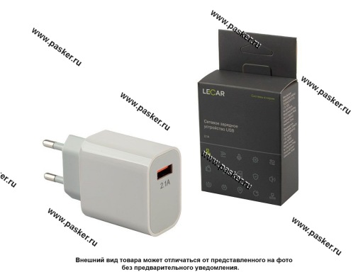 Фото: Зарядное устройство вилка LECAR 1 выход USB