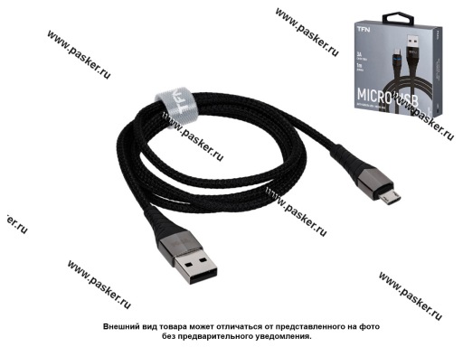 Фото: Кабель Micro-USB - USB 1м 3А TFN CKNMICUSB1MBK черный