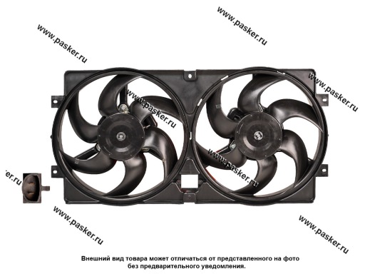 Фото: Мотор вентилятора 2123 Chevrolet Niva LUZAR 2 вент. с кожухом без резистора LFK 0124