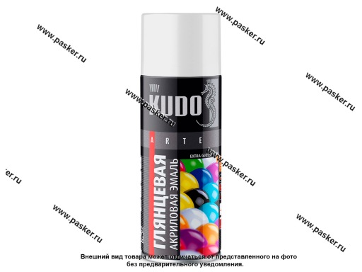 Фото: Краска Белая глянцевая KUDO RAL 9003 520мл акриловая аэрозоль