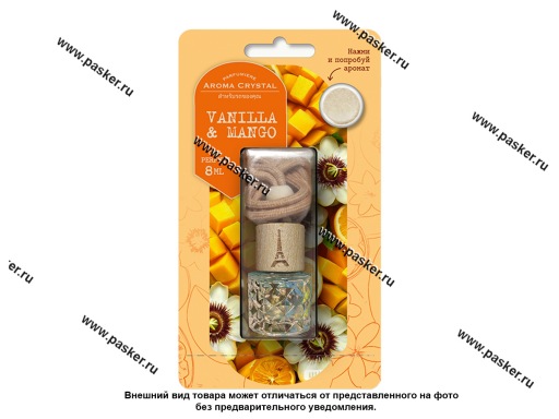 Фото: Ароматизатор FOUETTE Crystal бутылочка 8мл Vanilla&Mango CRYS-07