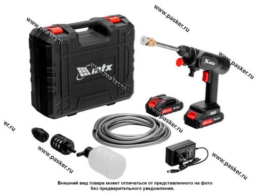 Фото: Мойка аккумуляторная MTX 40бар 4л/мин Li-ion 21В 2акк А-21-02 58211