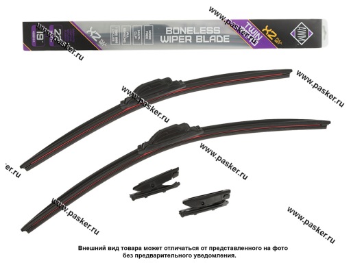 Фото: Щетки стеклоочистителя 55/47см универсальная AWM крепление Hook + Push Button бескаркасная  к-т