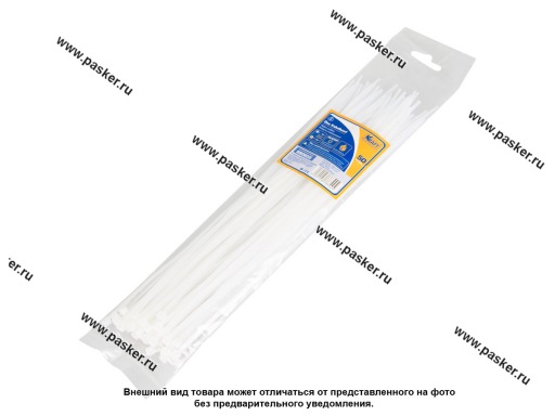 Фото: Хомут пластмассовый 3,6х300 ленточный KRAFT 50шт белый 880605