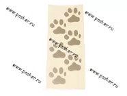 Наклейка Лапы вырезная 9,5х22см серебро [упаковка 10 шт.]|Код 10880