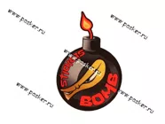 Наклейка Смайлик bomb 13,5x20см [упаковка 10 шт.]|Код 10965