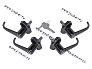 Ручки дверей УАЗ-469 наружные полулюкс с ключом 4 шт|Код 11979