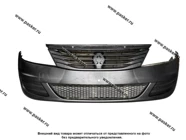Бампер Renault Logan Кампласт-Т передний 2008-2014 1 фаза 2 с решетками без ПТФ|Код 13902