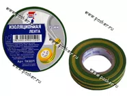 Изолента Klebebander 15мм Х20м 130мкм ПВХ желто зеленая|Код 15792