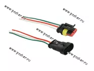 Колодка соединительная 3 контактная 1,5мм герметичная с проводом|Код 21513