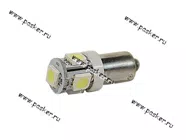 Лампа светодиод 12V4W BA9s Nord YADA 5SMD белая|Код 23627