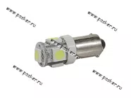Лампа светодиод 24V4W BA9s Nord YADA 5SMD белая [упаковка 10 шт.]|Код 23636