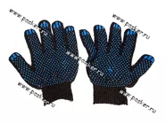 Перчатки х/б с ПВХ точка черные 10 класс [упаковка 10 пар.]|Код 30811