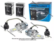 Лампа светодиод 12V 17W H4 P43t Omegalight Standart 2400Lm|Код 3657