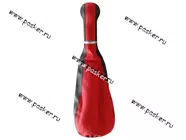 Ручка КПП 2101-07 Сфера кожзам+чехол АвтоБра красная|Код 38072