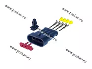 Колодка соединительная 4 контактная 1,5мм штырь АВТОЭЛЕКТРОНИКА герметичная от 0,75-1,50мм кв|Код 38734