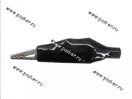 Клемма-зажим крокодил L- 28мм АВТОЭЛЕКТРОНИКА черная полностью изолированная|Код 44217