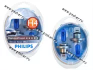Лампа галоген 12V H4 60/55W P43t Philips DiamondVision 12342DVS2|Код 44757